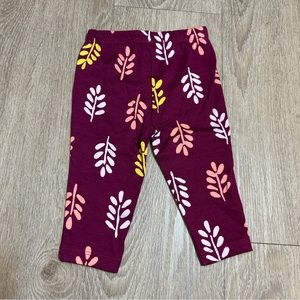 NWOT Carter’s Maroon Floral Leggings | 6M